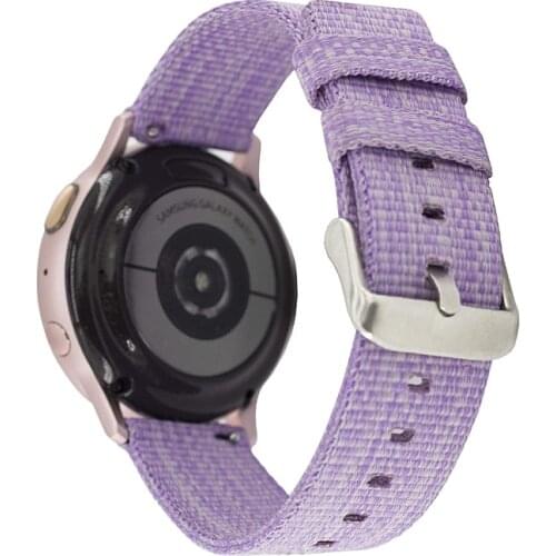 Canvas Watch Strap For Samsung Galaxy Watch 3 45mm 41mm Active 2 Band Gear S3 Frontier 22mm 20mm Nylon For Huawei Watch GT 2 Pro