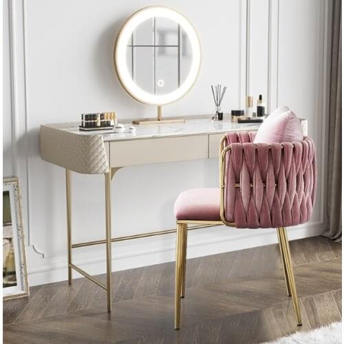 European Style Luxury Makeup Chair Modern Simple Fashion Single Leisure Chair Household Backrest Dining Chair Designer Chair
