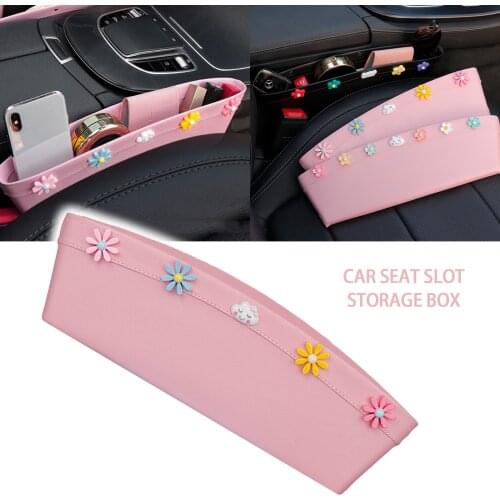 Pink Car Storage Box Seat Gap Car Organizer Mobile Phone Card Sundries Pocket Car Gadget Cup Drink Holder Car Accessories