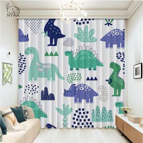 Modern Dinosaur Curtains In The Bathroom Interior For Home White Living Room Curtain Textiles Curtains Children Micro Shading