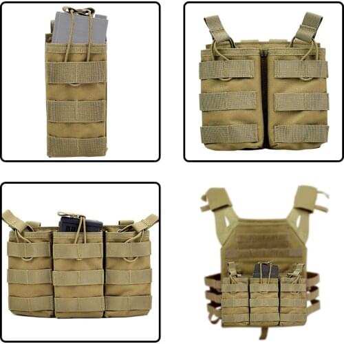 ActionUnion Tactical M4 Magazine Pouch 1000D Nylon Single / Double / Triple Molle Airsoft Fast Mag Pouches Paintball Hunting
