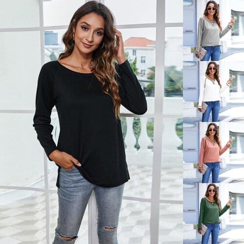All Match Autumn Womens T Shirt Basic O Neck Long Sleeved T Shirt Solid Casual Spring Ladies T Shirt Pullovers