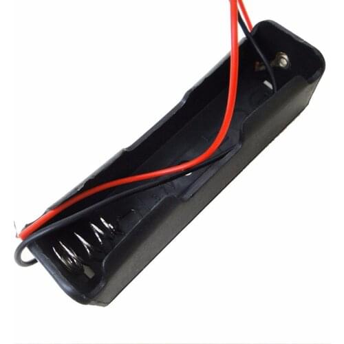 High Quality Black Plastic 18650 Battery Case Holder Storage Box with Wire Leads for 18650 Batteries 3.7V Wholesale