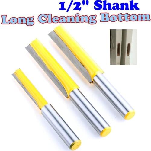 1Pcs 1/2" Shank Long Cleaning Bottom Router Bit Cutter CNC Woodworking Clean Bits