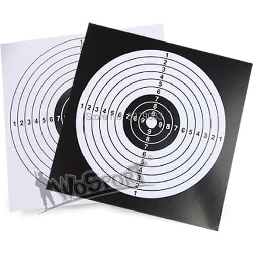 100PCS/Set Shooting Target Training Sheet Paper Archery Rifle Pistol Slingshot Practice Paper Black/White 14X14CM