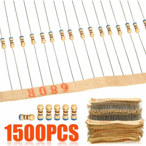 1500pcs 1/4W 75 Values Carbon Film Resistor Assorted kit (1 ohm ~ 10M ohm) 5