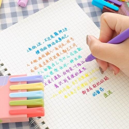 5 Pcs Portable Colored Gel Pen Macaron Color Set Morandi Color Set 0.5mm Refillable Gel Pen Quick-drying Smooth Writing