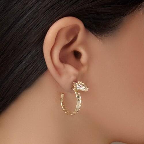 925 Sterling Silver Dragon Earrings
