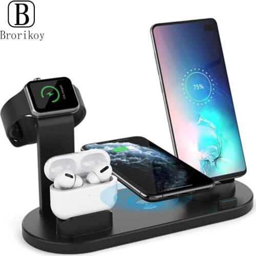 Wireless 3 in 1 charger stand for iPhone 11 Pro XS Max Xr Huawei Xiaomi Samsung AppleWatch Series 4 3 2 Airpods charging dock