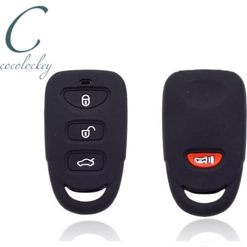 Cocolockey Car Key Cover Fit for Hyundai Accent Elantra GT 2011-2016 4Buttons Car Remote Key Silicone Rubber Key Case For Car