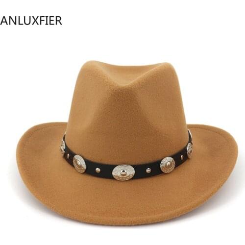 H7557 Fall Winter Woolen Felt Fedoras Hat Men Women Lovers Fashion Casual Cap Male Female Church Party All-match Vintage Hats