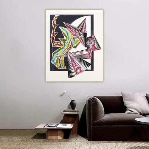 Frank Stella《Then came death and took the butcher》Canvas Art Oil Painting Minimalism Artwork Picture Wall Decor Home Decoration