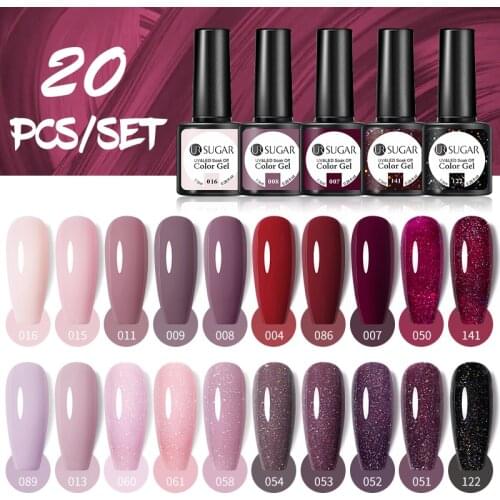 UR SUGAR Gel Nail Polish Kit For Manicure Nail Art Design Color Gel Lacquers Soak Off Semi Permanent UV Gel Base Top Coat Set