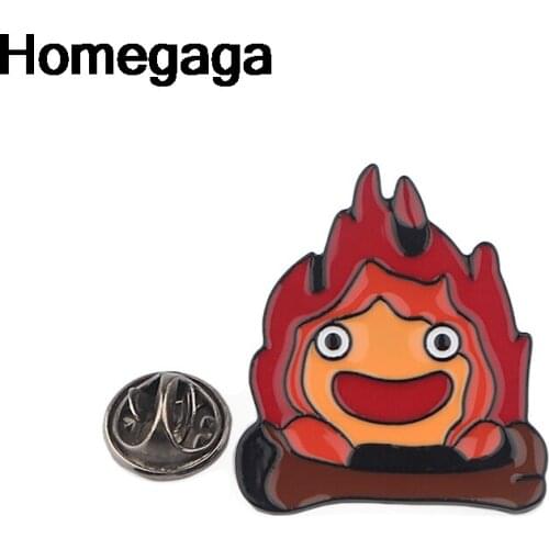 Homegaga calcifer kids Zinc tie pins badges para shirt bag clothes cap backpack shoes brooches badge D2350