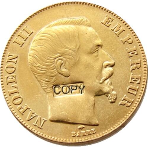 France 1855 - 1859 - A - B 100 Francs Gold Plated Copy Decorate Coin