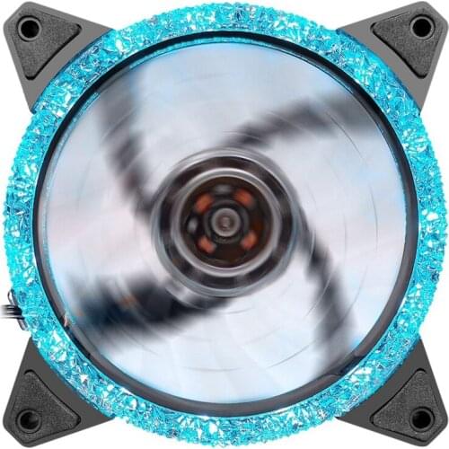 COOLMOON Double Ring Diamond Face Chassis Fan 12cm Mute Light Emitting Desktop Computer Cooling Fan CPU Fan PC Fan