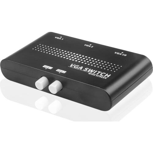 Kebidumei 2 In 1 Out Mini 2 Port VGA Selector Box VGA/SVGA Manual Sharing Selector Switch Switcher Box For LCD PC