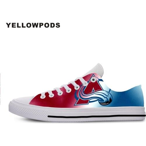 Mens Shoes Casual Creative Design for Ice Hocky Avalanche Custom Shoes Drop Shipping Customized White Brand Shoes Colorado Fans