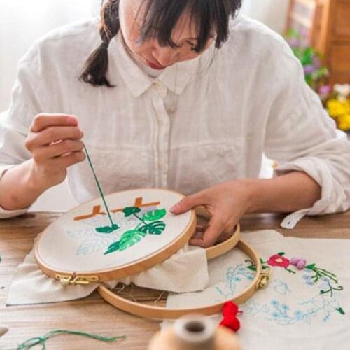 DIY Handmade Material Package European-style Plant Embroid Beginner Kit Color Line Tool Kit DIY Stamping Embroidery Starter Kit