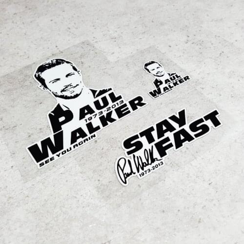 Car Styling and Decals Auto window tail Fuel Tank Cap Motorcycle Stickers for Remembering Paul Walker Signature Fast Passion