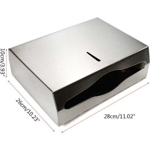 Wall-Mounted Paper Towel Dispenser Stainless Steel Large Capacity Bathroom Kitchen Tissue Holder Box with Lock Design