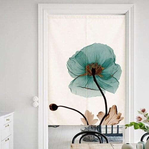 Nordic simple flower cloth door curtain partition bedroom living room bathroom shelter decorative door screen hangings