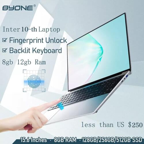 BYONE 15.6 inch Laptop 8GB RAM 256G 512GB SSD Notebook Windows 10 pro Intel Celeron 4115 Computer Portable Laptop 1080*1920