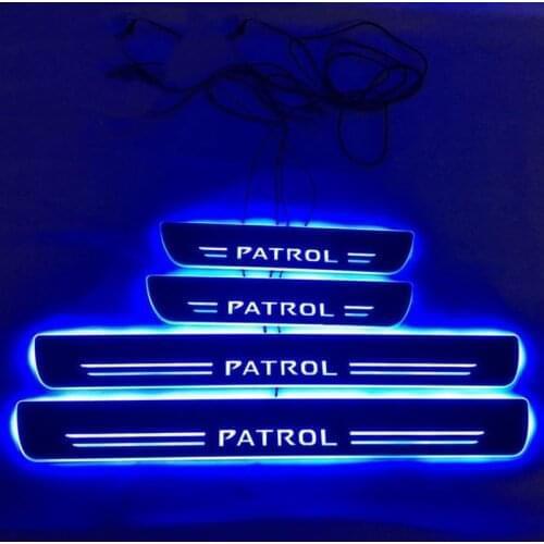 Welcome Pedal Lights For Nissan Patrol 2015 2016 2017 2018 Pedal car Door Sill Pathway Lamps led thresholds scuff plates auto