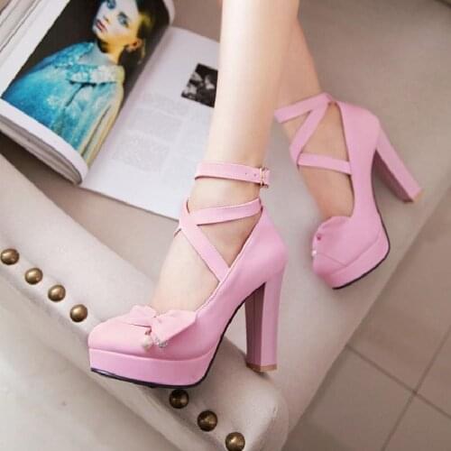 Large Sizes 32-43 Children Girls Leather Shoes Women High Heels Party Wedding Teenagers Shoes Woman High Heels Platform Pumps