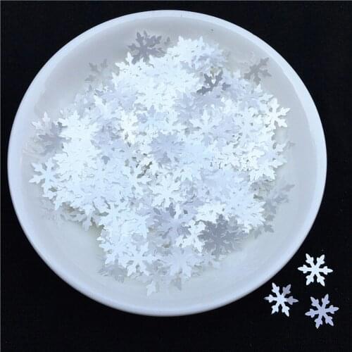 Ultrathin 2000Pcs 8mm Matte White Color Frozen Snowflake Shape Loose Sequins Paillettes Nail Craft Christmas Decoration Confetti