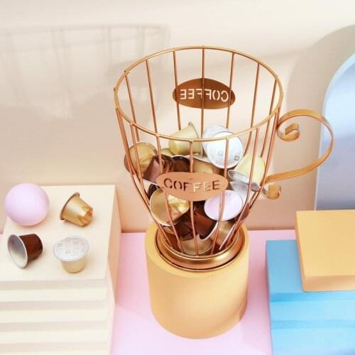 Universal Coffee Capsule Storage Basket Retro-style Home Hotel Cafe Decoration Organizer Metal Large Capacity Coffee Cup Basket