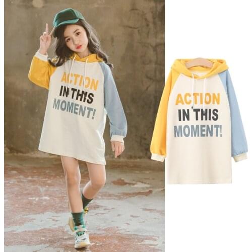 Spring Teen Girl Children Sweater Dress Red Black Striped Hooded Kids Dresses Girls Clothes Kids Costume 10 12 14 Years