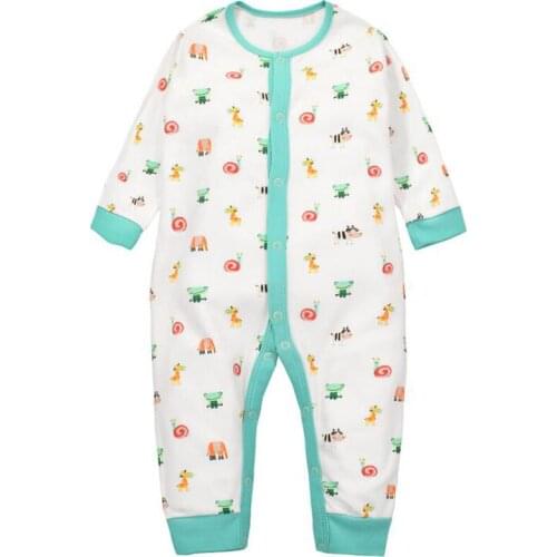 Y391 free shipping New spring Lovely Baby Newborn Girls Boys Children long sleeve cotton Conjoined clothing Cute animals jersey