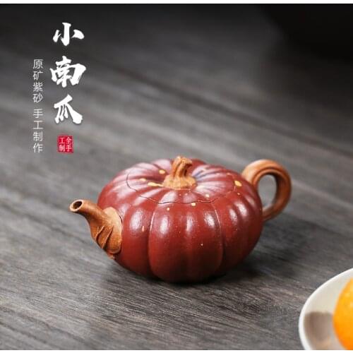 Yixing recommended xin-sheng li chang tao 】 all hand teapot bionic dahongpao batter pumpkin 120 cc