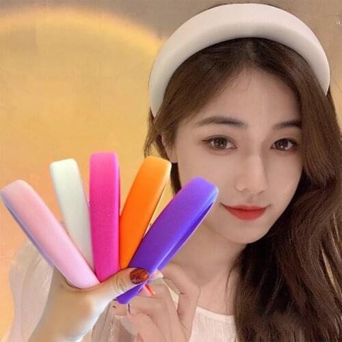 Women Elegant Colorful Thick Sponge Hairbands Vintage Hair Decorate Headband Hair Hoops Outdoor Headwer Fashion Hair Accessories