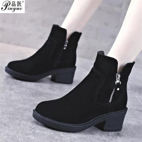 Asumer 2021 Hot Sale Full Genuine Leather Shoes Women Ankle Boots Zip Cross Tied Flat Platform Shoes Woman Motorcycle Boots