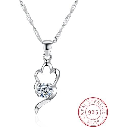 ZEMIOR Necklaces For Women 925 Sterling Silver Trendy Hollow Flower Pendant Round Cubic Zirconia Necklace Statement Jewelry