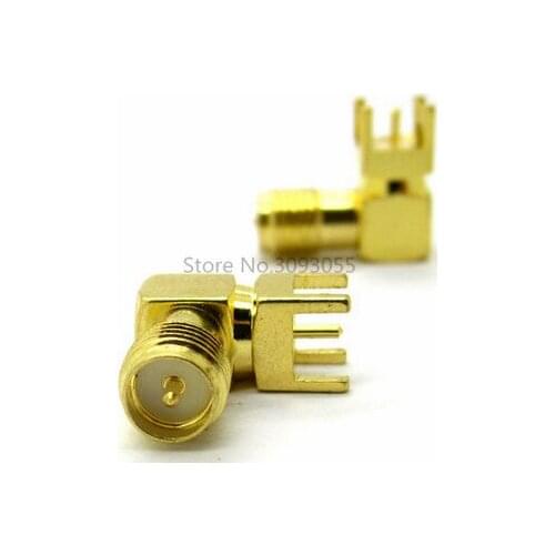 10PCS RP-SMA Plug SMA Socket SMA-KWE Right Angle Socket SMA Aerial Socket External Thread Needle RF Connector