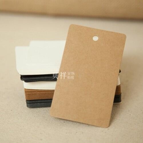 100Pcs/Lot 2.8*5.4cm Rectangle Blank Kraft Paper Packaging Label Hang Tags For Wedding Event Party Favor Punch Price Gift Cards