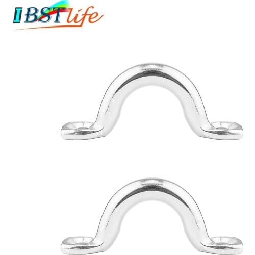 2PCS SS 316 Bimini Boat Top PAD EYE Straps Tie Down Kayak Deck Loops Tie Down Anchor Point footmans loo marine hardware