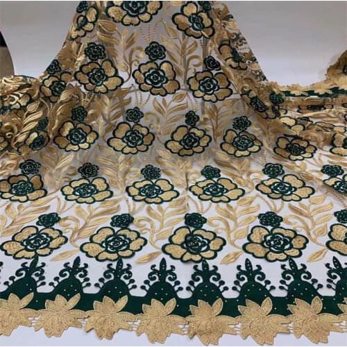 2021 Latest Design African Lace Fabrics High Quality Embroidered Beaded French Tulle Guipure Lace Fabric 5 Yards! ZQF7782
