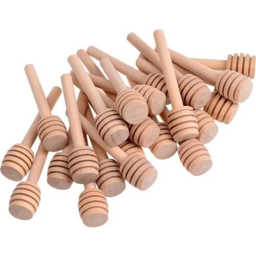 24PCS Wooden Honey Stick Dippers Mini Coffee Milk Tea Stirring Sticks Honey Long Stick Mixing Stick Cuchara Miel Kitchen Tool