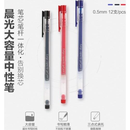 3 Pcs/6 Pcs Large-capacity All-in-one Black Gel Pen Full Needle Tube 0.5mm Red Pen Blue Pen Office School Supplies Stationery