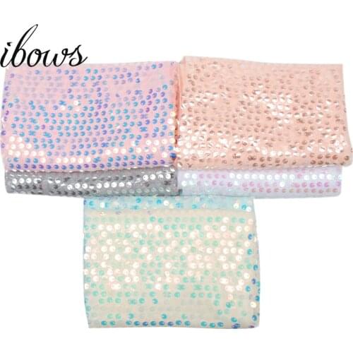 90*150cm Big sequin mesh cloth Soft tulle fabric Sewing DIY wedding dress India dancer skirt stage clothing Handmade decoration