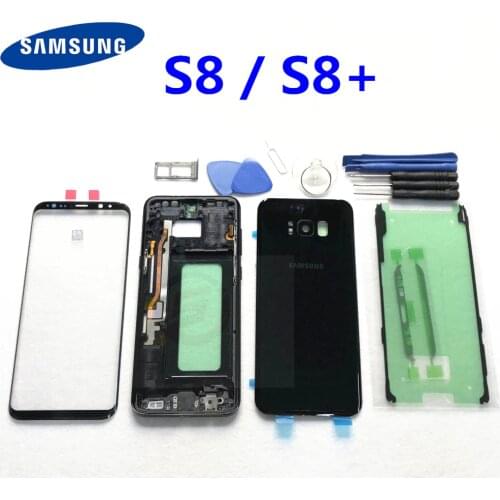 S8+ Full Housing Case Back Cover Front Screen Glass Lens + Middle Frame For Samsung Galaxy S8 Plus G950F G955F Complete Parts