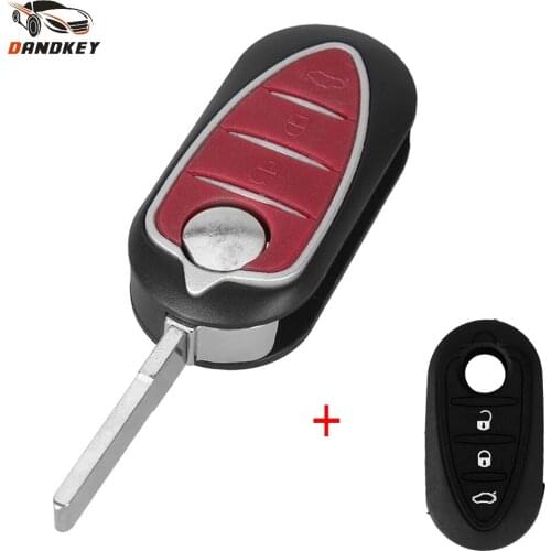 Dandkey Replacement Car Key Case 3 Buttons Folding Flip Key Shell For Alfa Romeo Mito Giulietta159 GTA 147 156 166 GT key shell