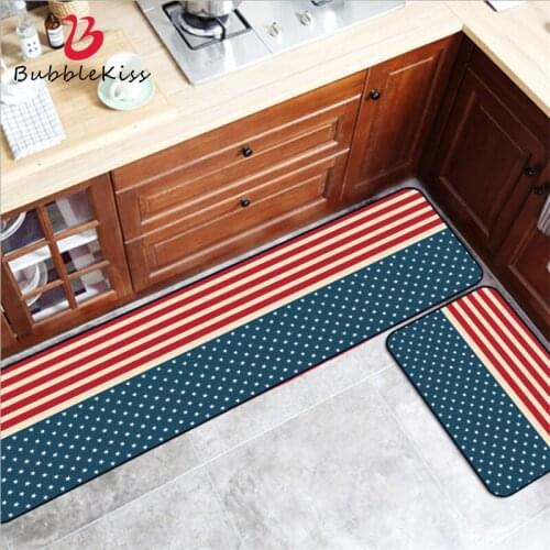 Bubble Kiss Classic Red Flag Pattern Kitchen Mat 40cmX60cm Corrosion-Resistant Welcome Mats for Front Door Hot Sale Kitchen Mats