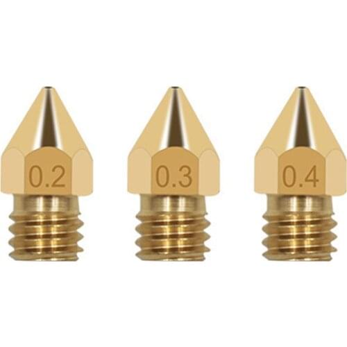 Brass Nozzles 3D Printer Accessories Mk8 Pointed Brass Nozzle Surface Lettering Printing Accessories