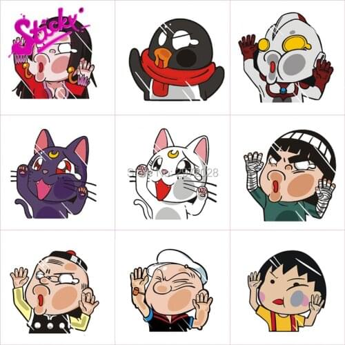 STICKY Altman Peeking Hitting The Glass Cartoon Car Sticker Car Bumper Decal PVC For Auto Motocross Racing Laptop Helmet Trunk