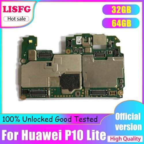 Original Unlocked For HUAWEI P10 Lite Motherboard 32GB 64G Logic Board For HUAWEI P10 Lite Mainboard WIth Full Chips 100% Tested